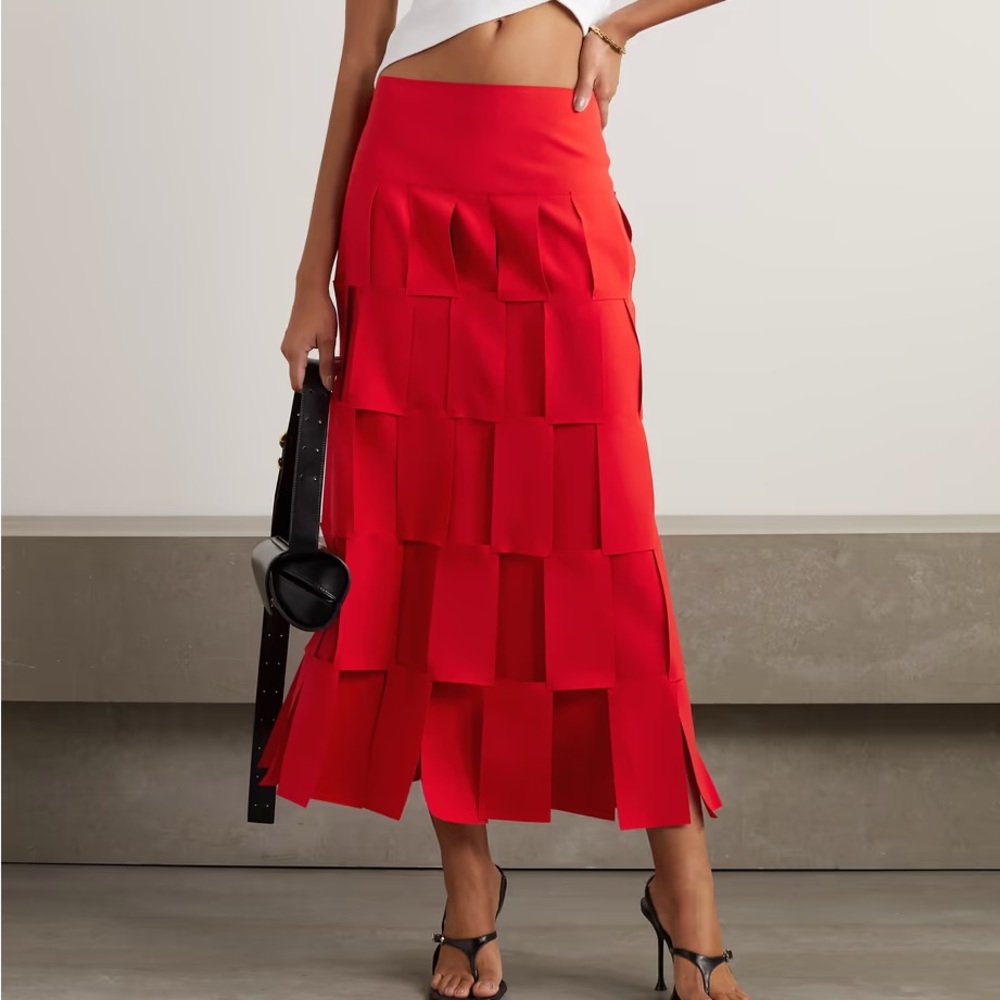 AWAKE Mode Paneled Crepe Midi Skirt, FR 34